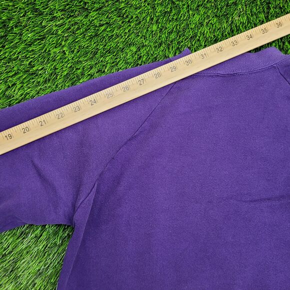Vintage 80s Jerzees Sweatshirt Womens Large 20x23 Purple - Picture 5 of 12